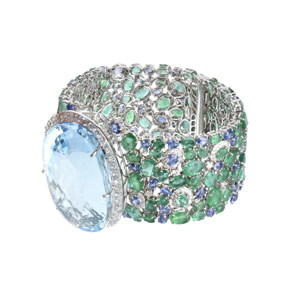 Topaz, Emerald, Sapphire, Diamond Bracelet