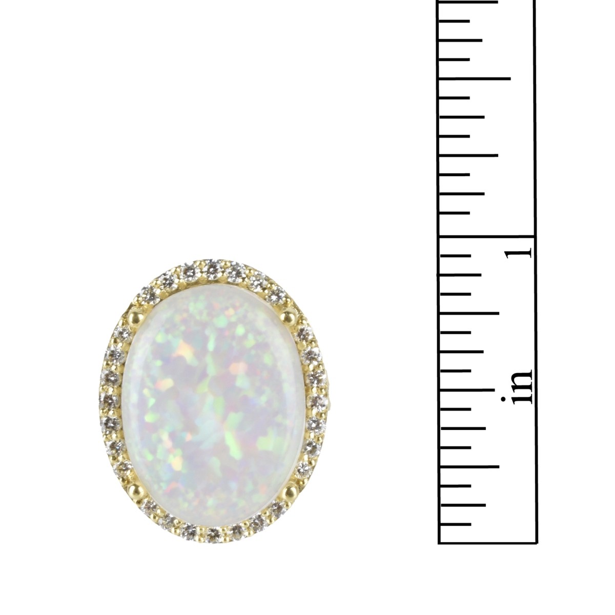 Opal, Diamond and 18K Ring