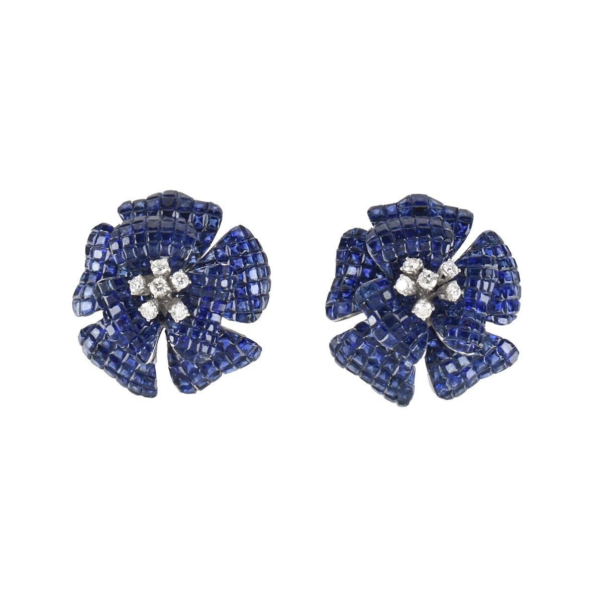 Sapphire, Diamond and 18K Earrings