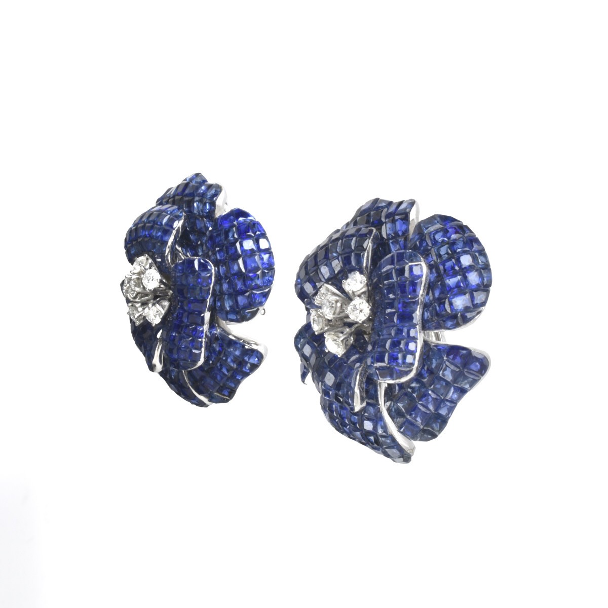 Sapphire, Diamond and 18K Earrings