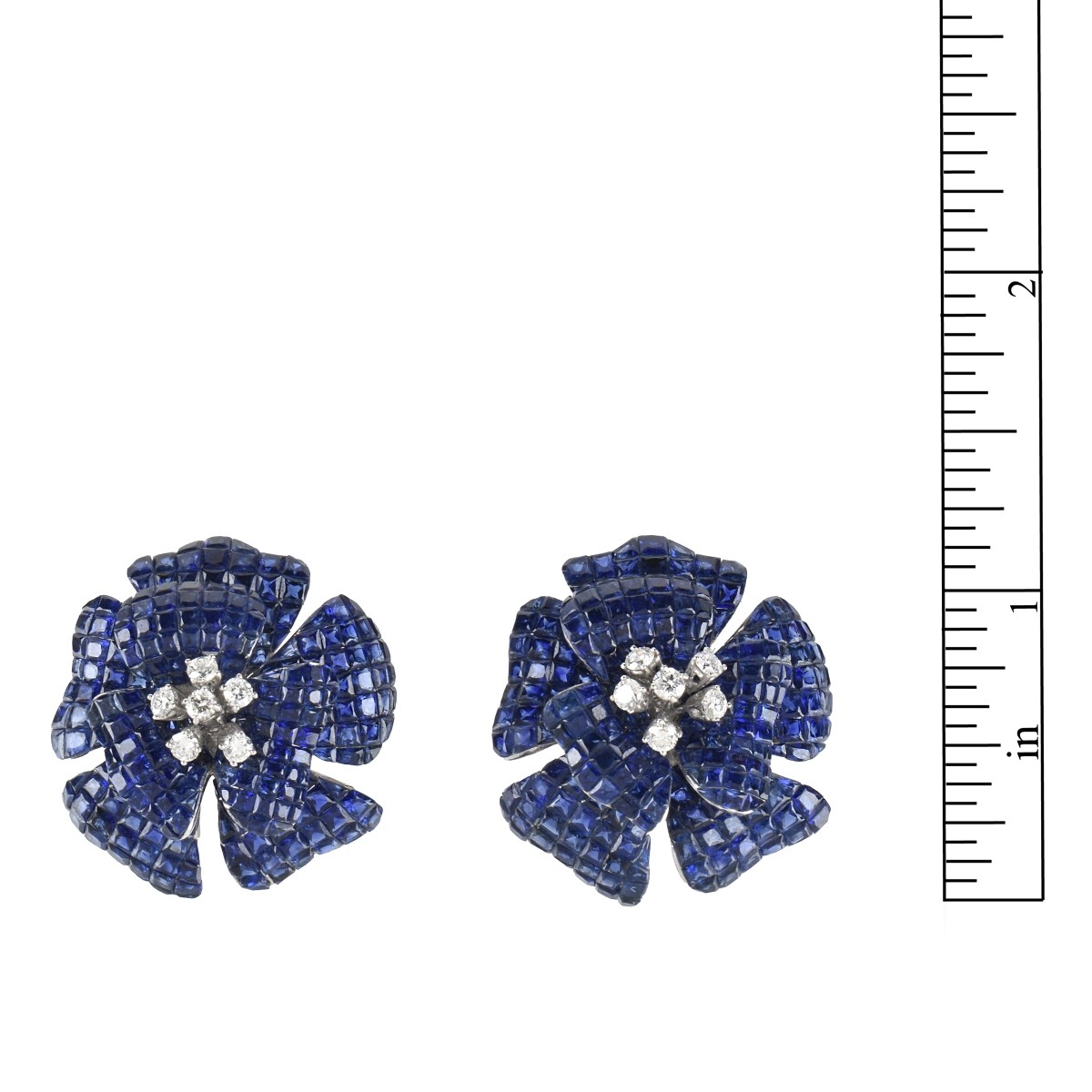 Sapphire, Diamond and 18K Earrings