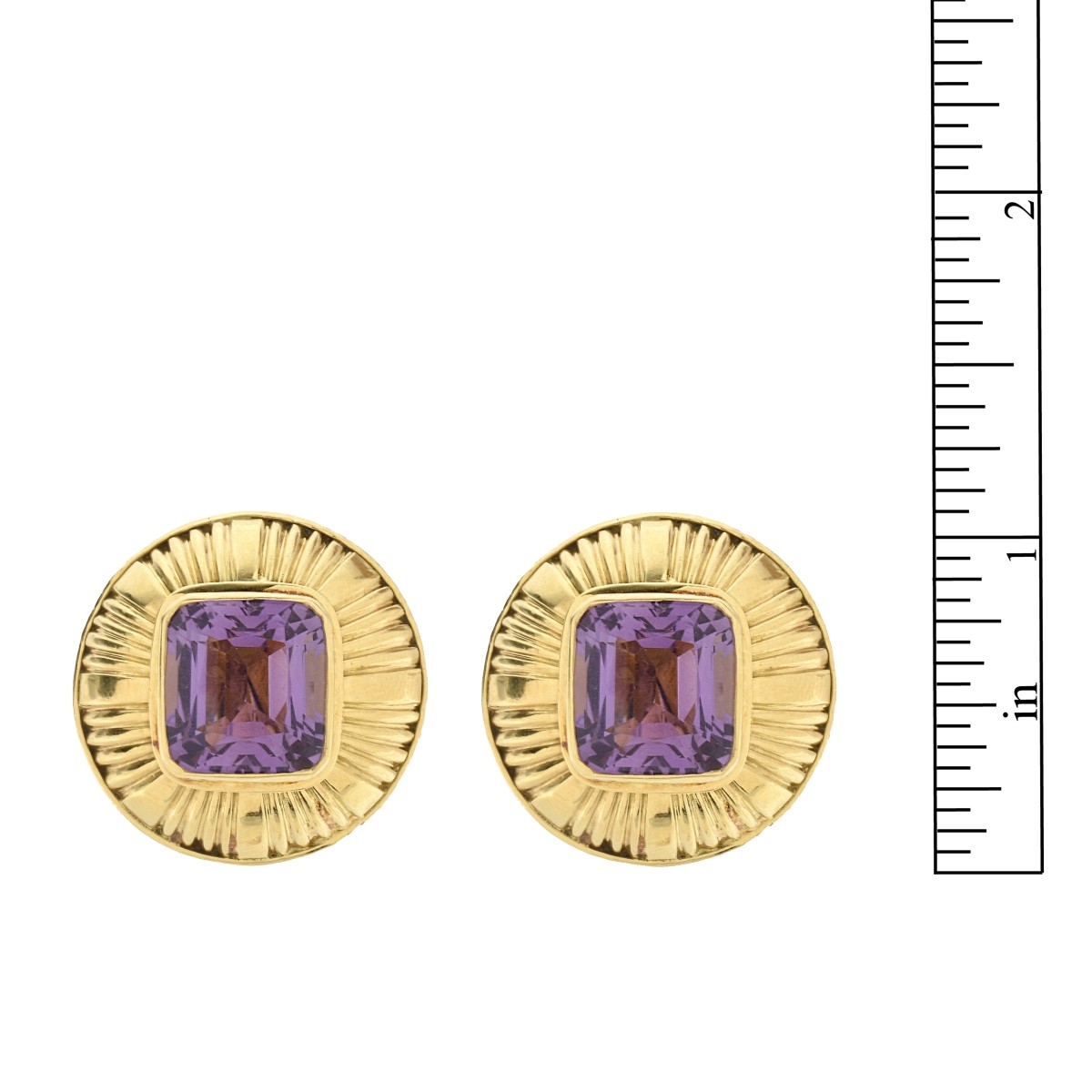 Amethyst and 18K Earrings