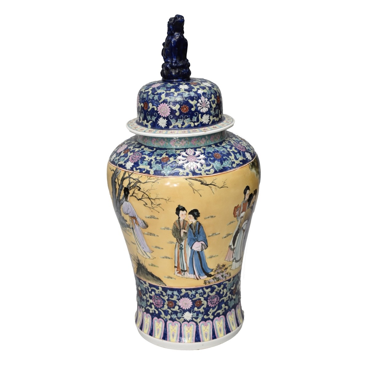 Large Chinese Porcelain Covered Urn