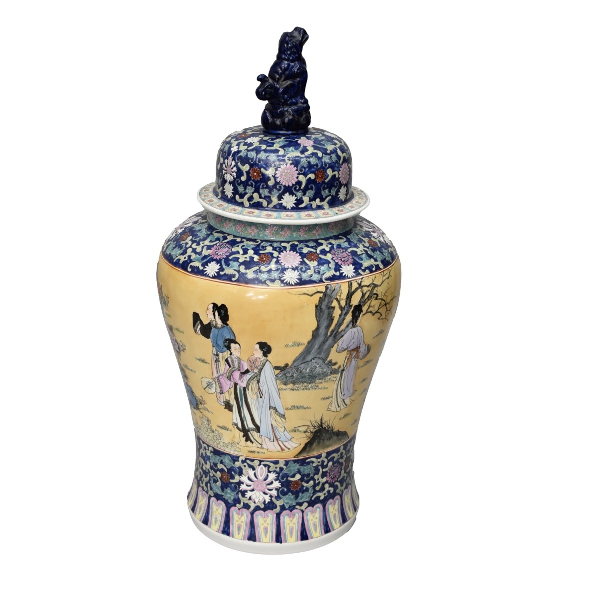 Large Chinese Porcelain Covered Urn