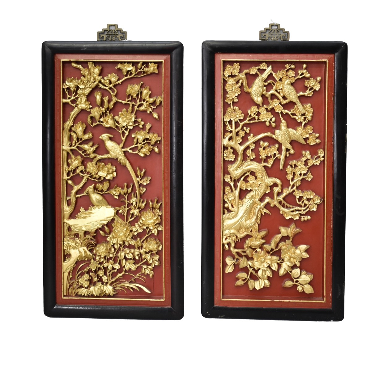 Pair of Chinese Wooden Plaques