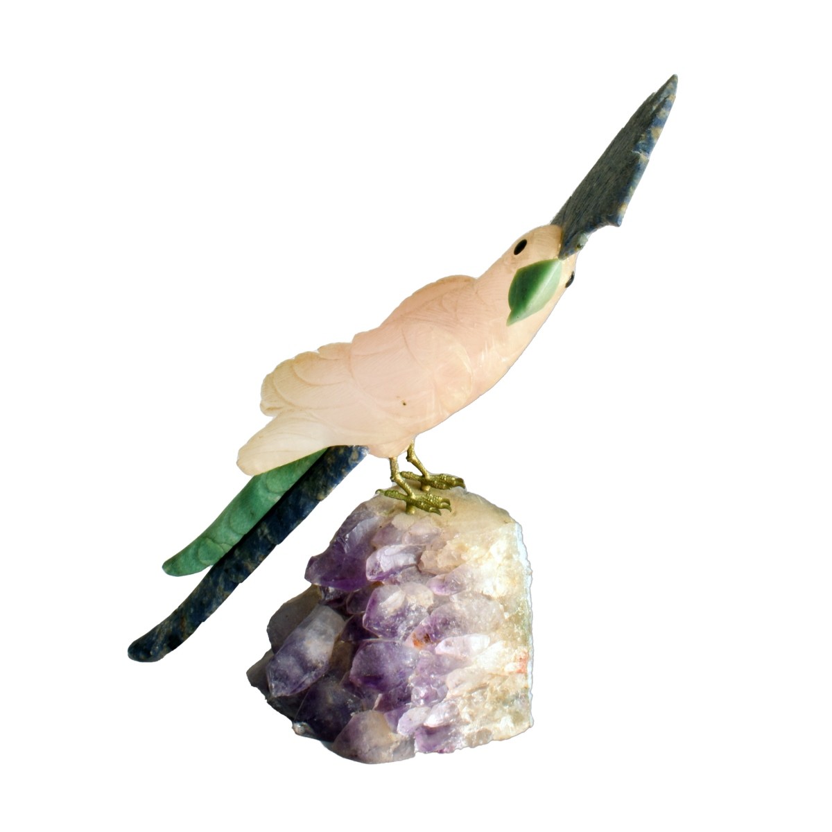 Large Gemstone Parrot Figurine