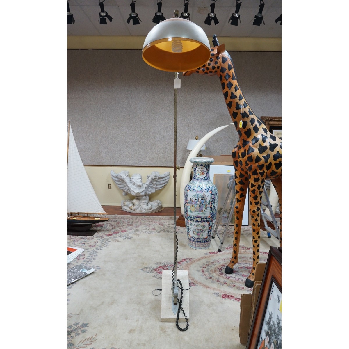 Mid Century Arched Floor Lamp marble base