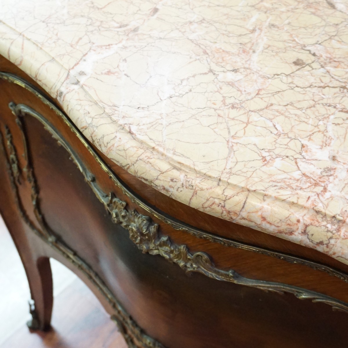 Vernis Martin Marble Top Cabinet