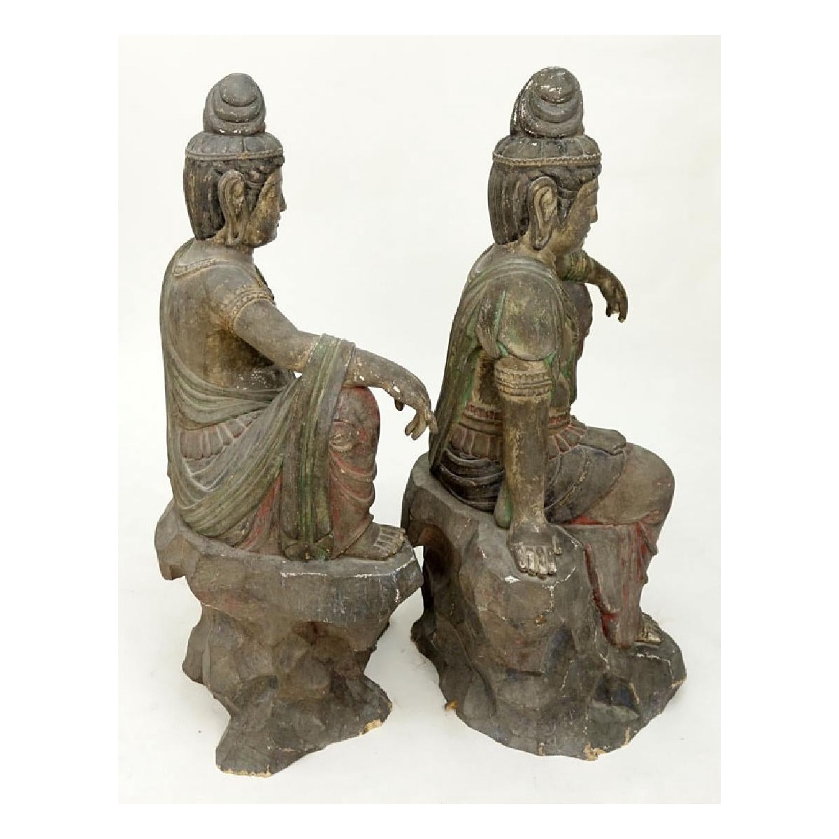 Chinese Carved Wood Buddha Figures