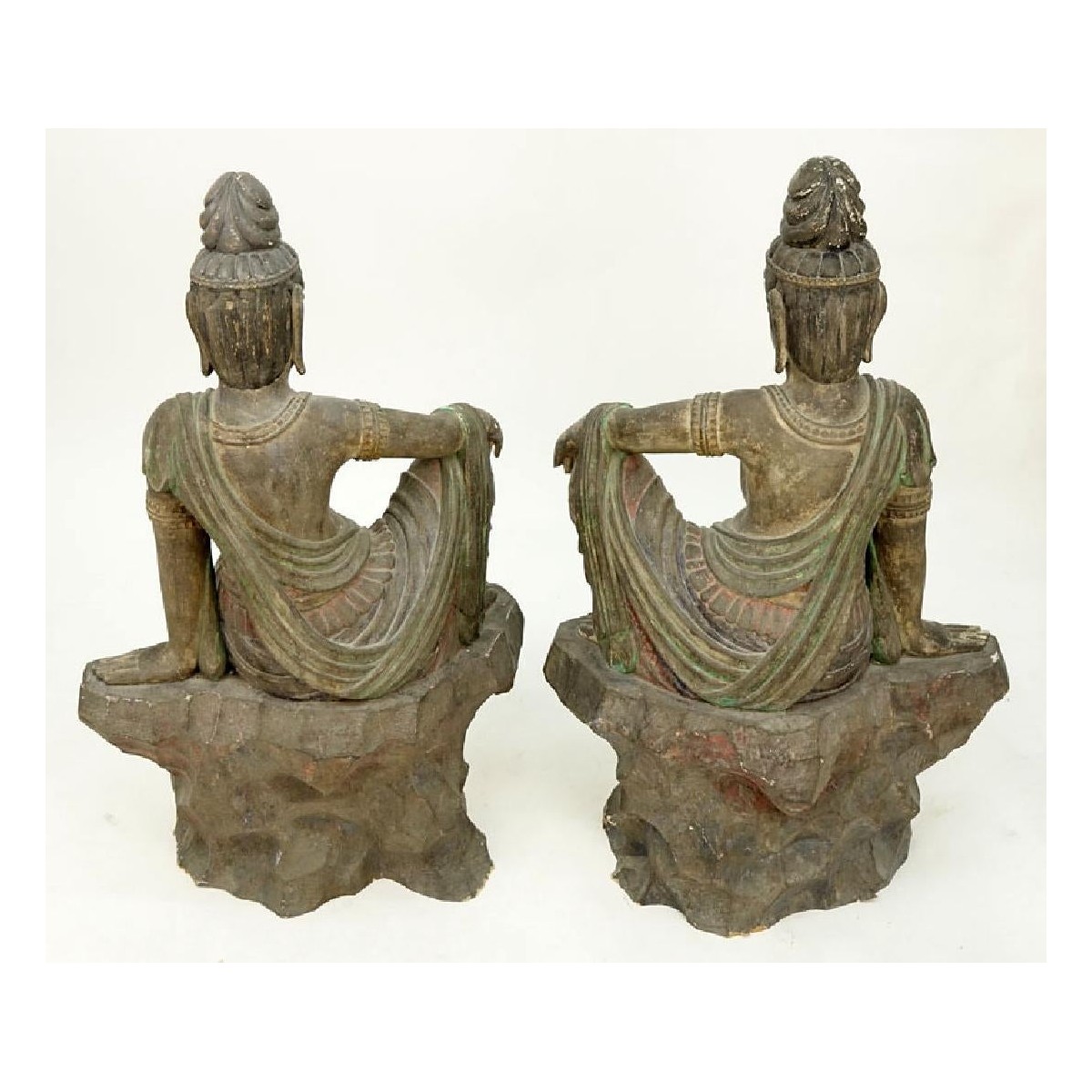 Chinese Carved Wood Buddha Figures