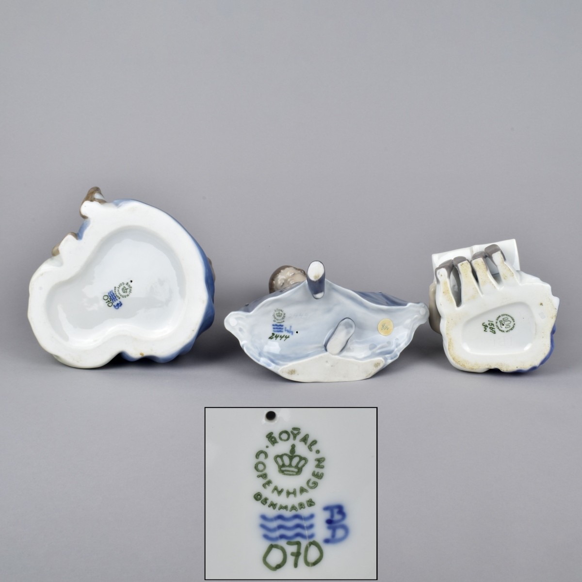 Three Porcelain Figurines B&G and Copenhagen