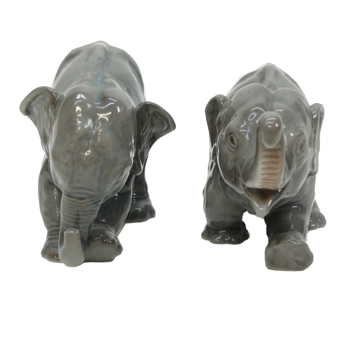 Two (2) Bing & Grondahl Porcelain Elephants