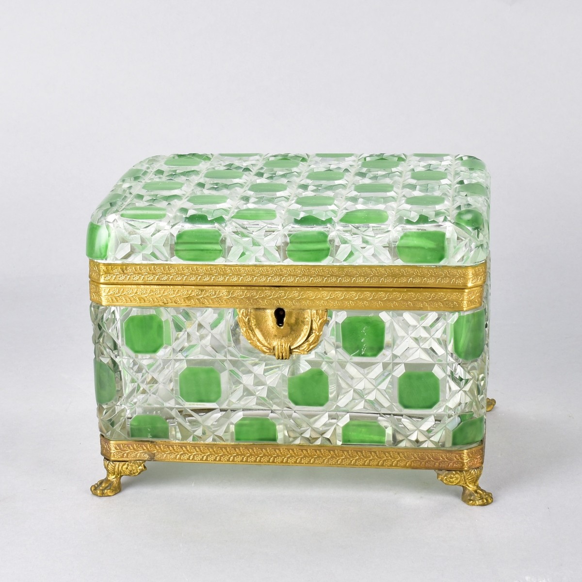 Antique French Glass Casket Box