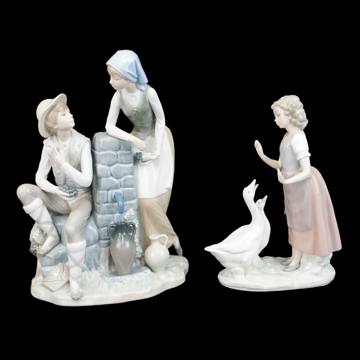 Nao by Lladro Two Porcelain Figurines