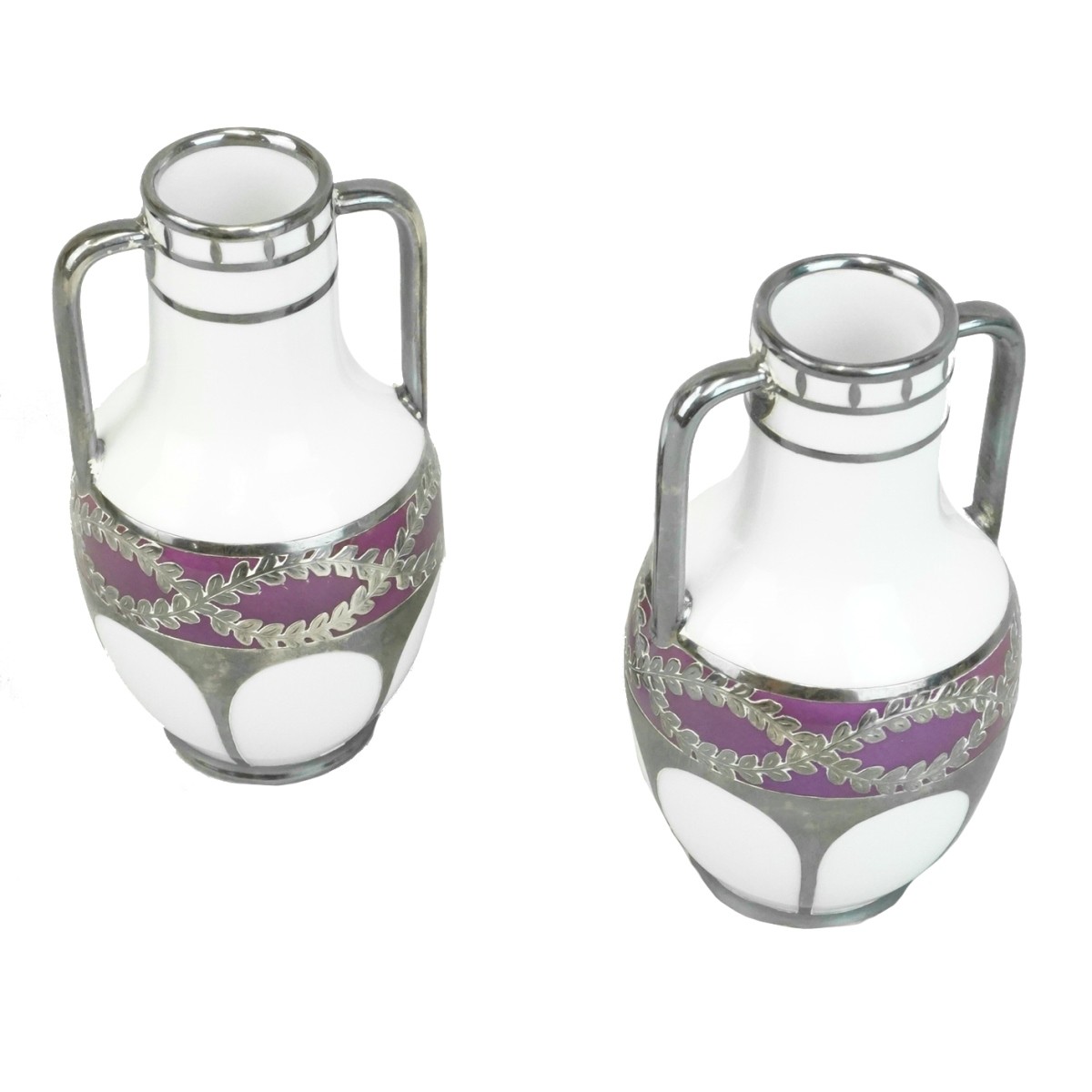 Pr Rosenthal Silver Overlay Vases