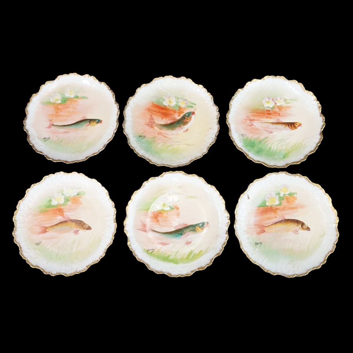 Limoges Fish Set Porcelain