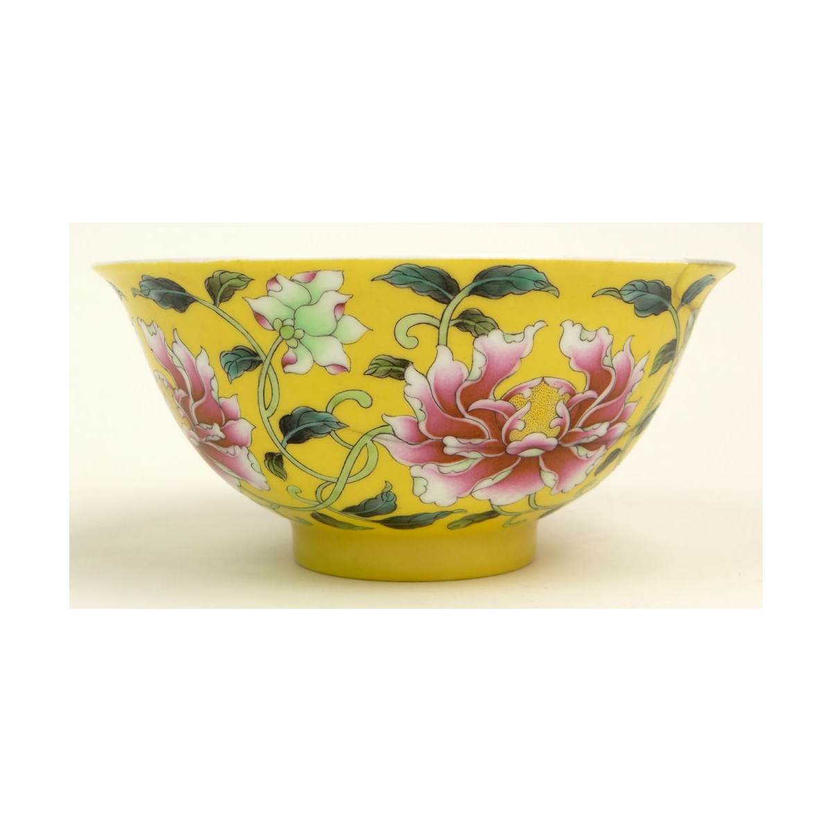 Chinese Yellow Famille Rose Bowl