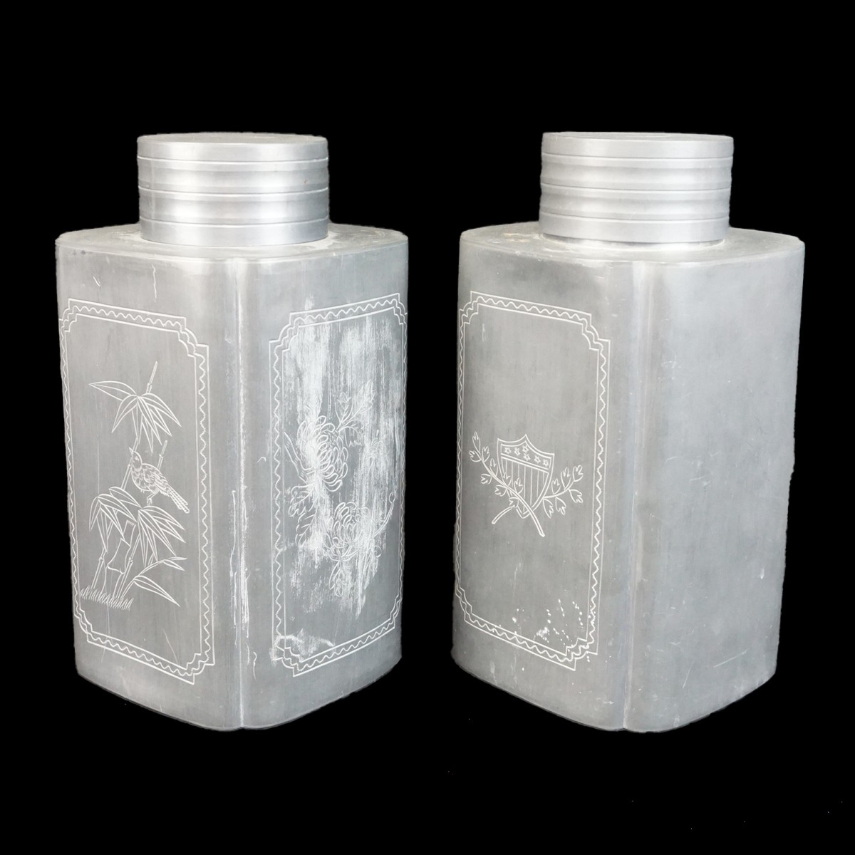 Pair of Chinese Canisters