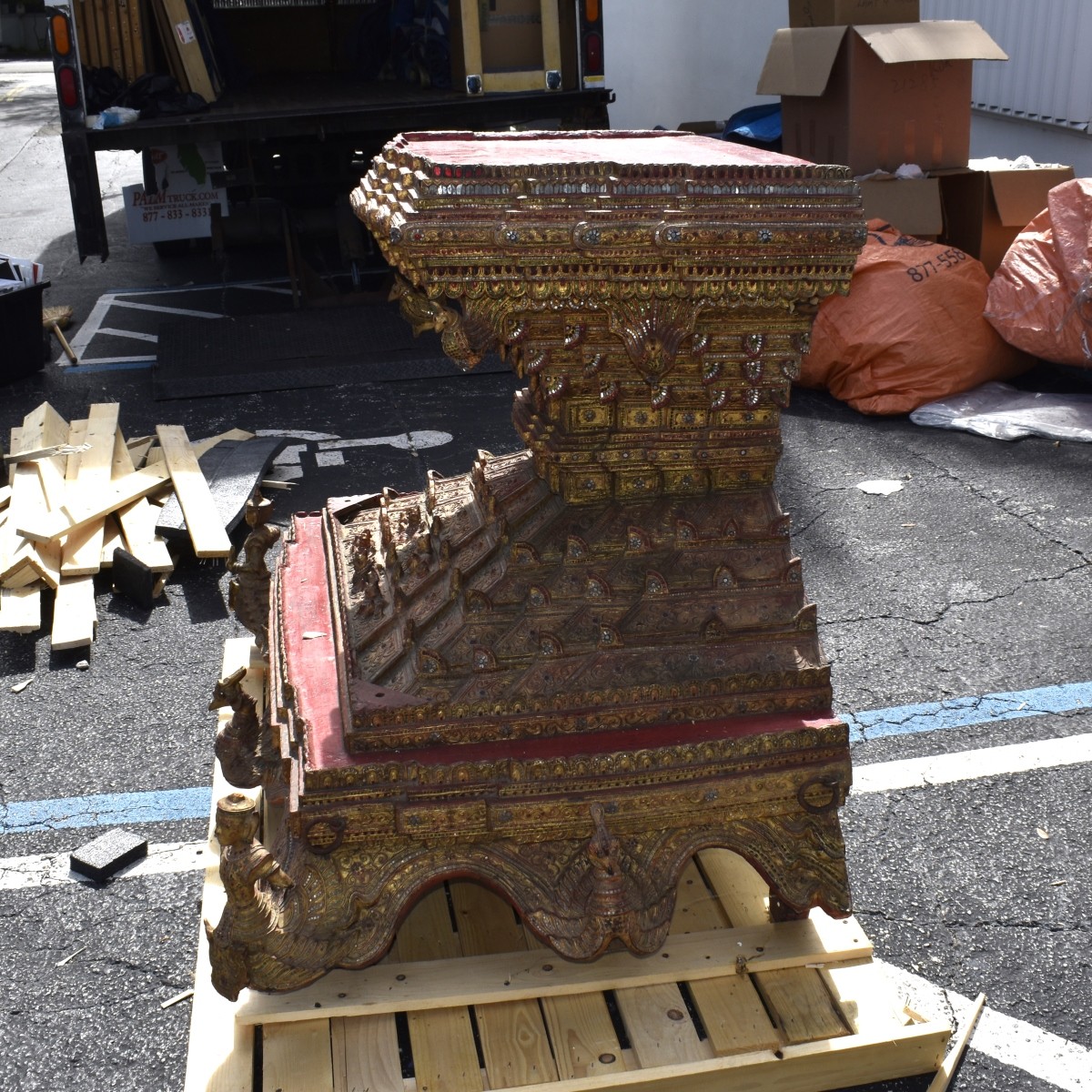 Antique Burmese Altar Throne / Pedestal