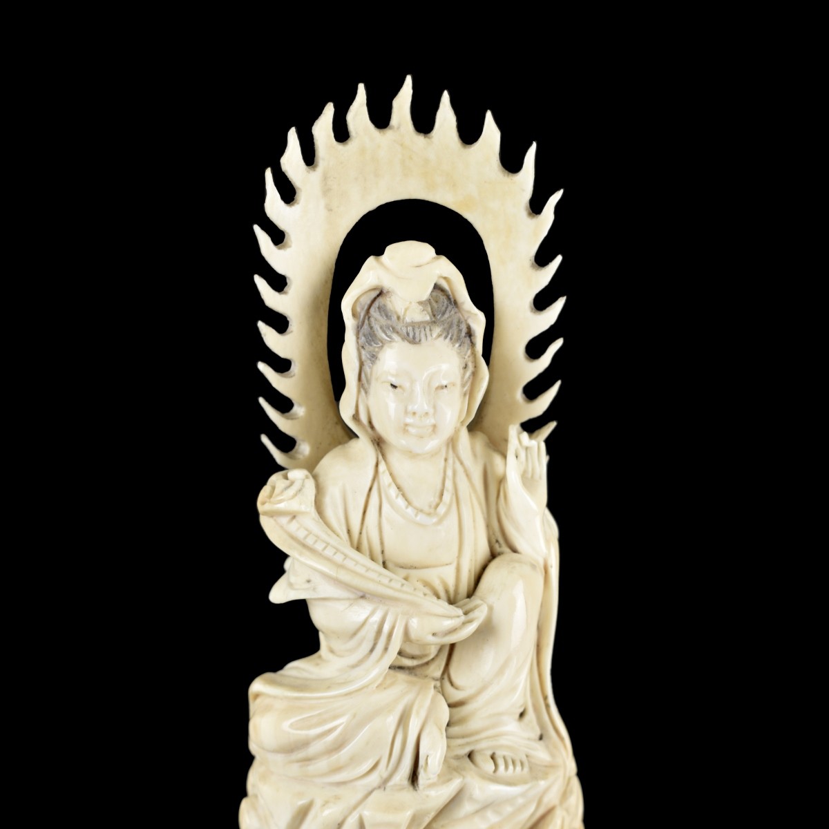 Chinese Carved Polychrome Guanyin Figurine