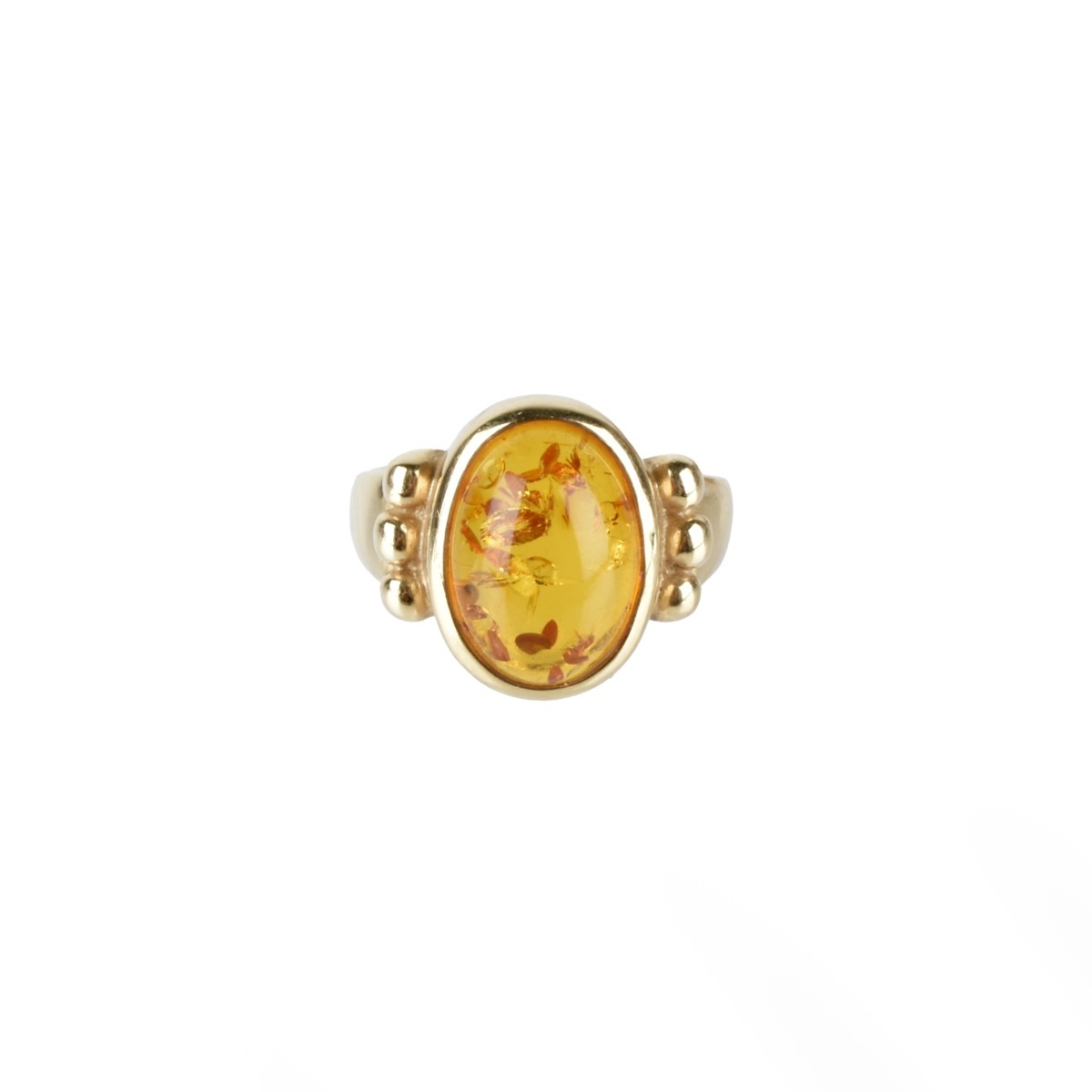 Amber and 14K Ring