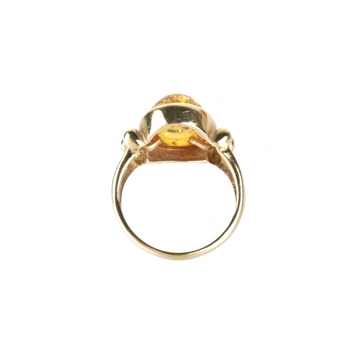 Amber and 14K Ring