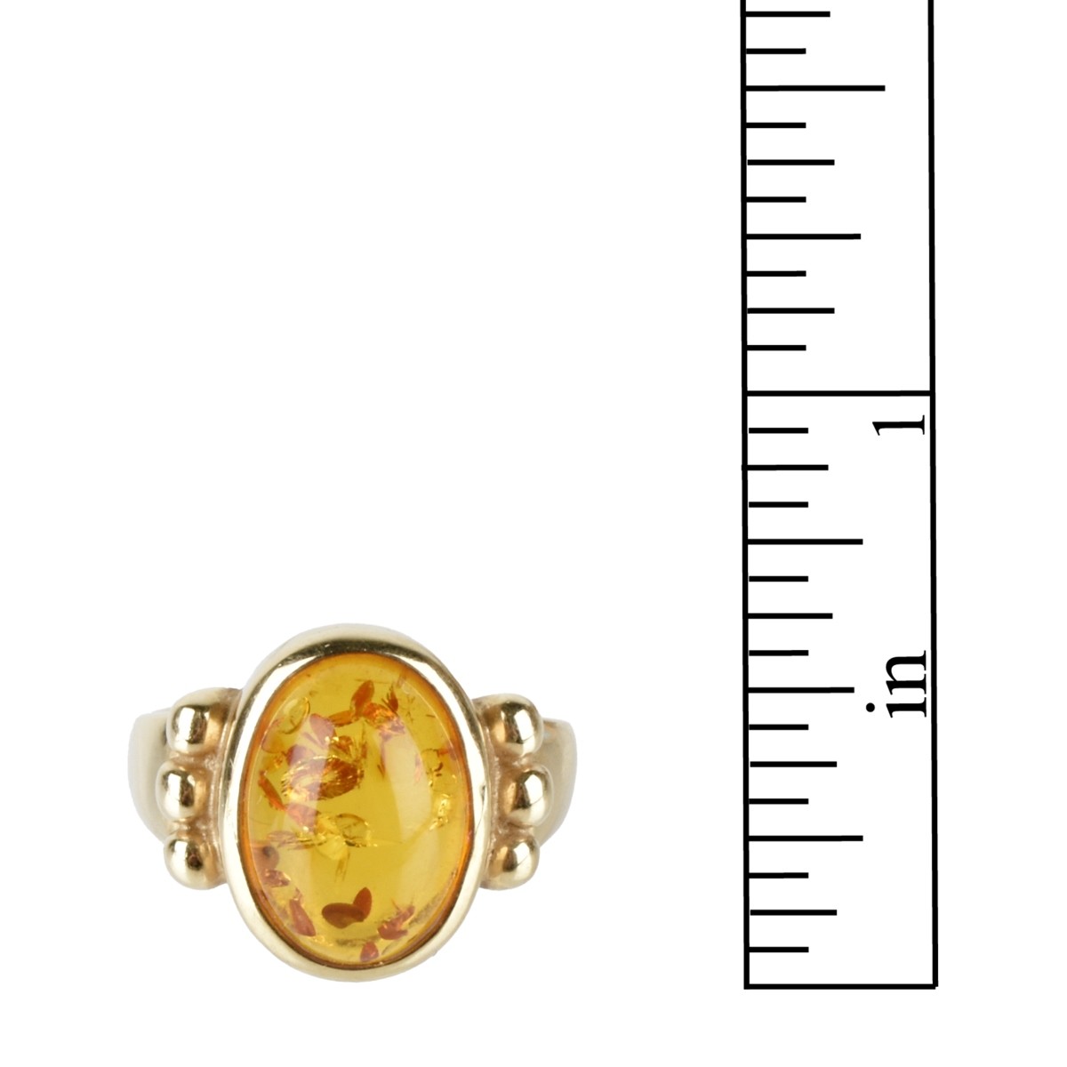 Amber and 14K Ring