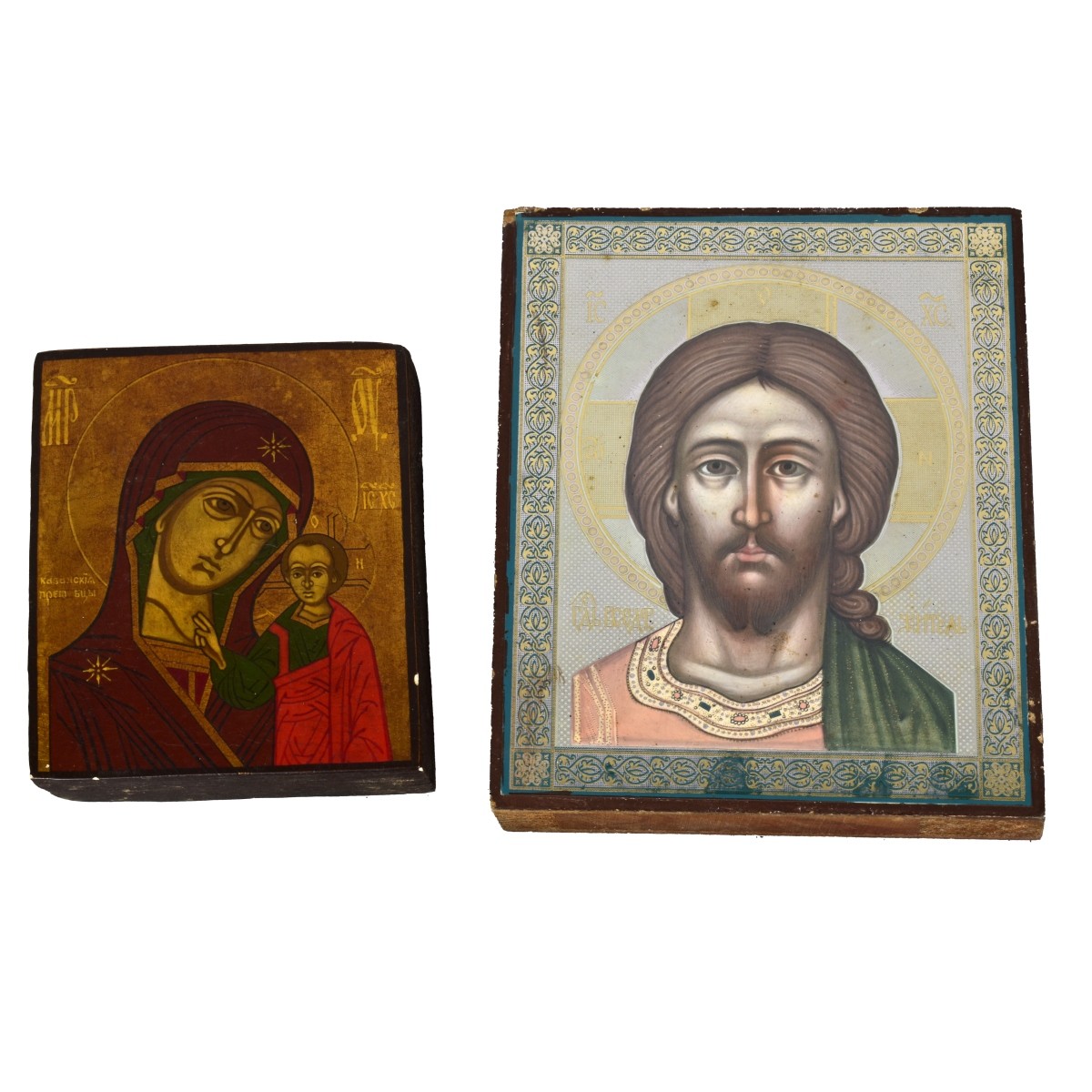 Ten (10) Russian Icons on wood