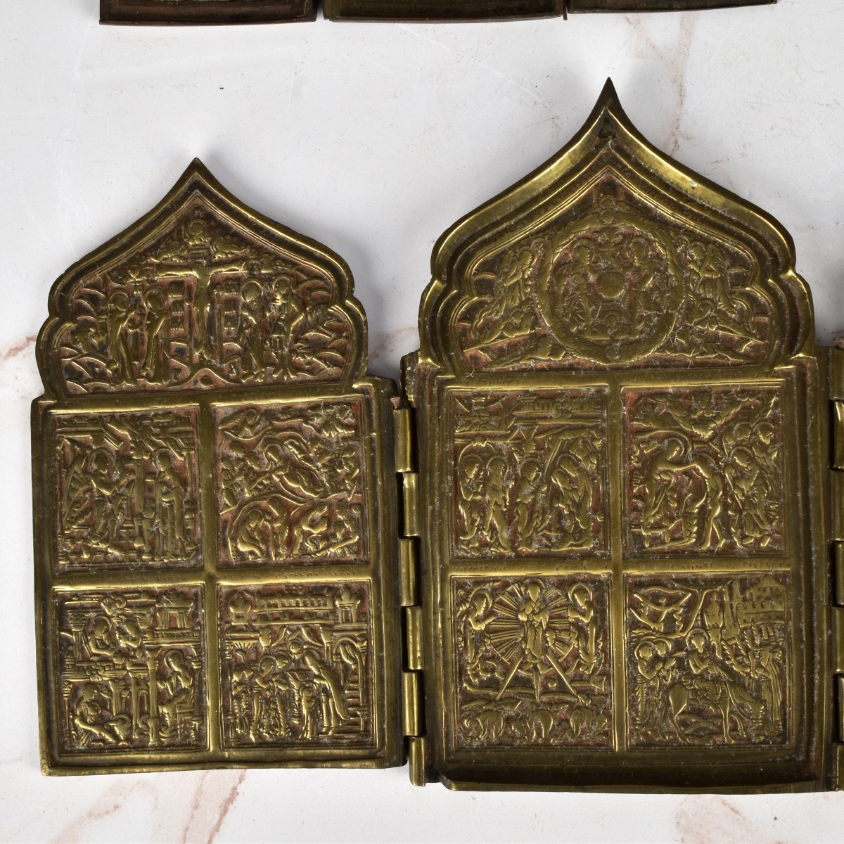 Three (3) Russian Bronze Travel Icons