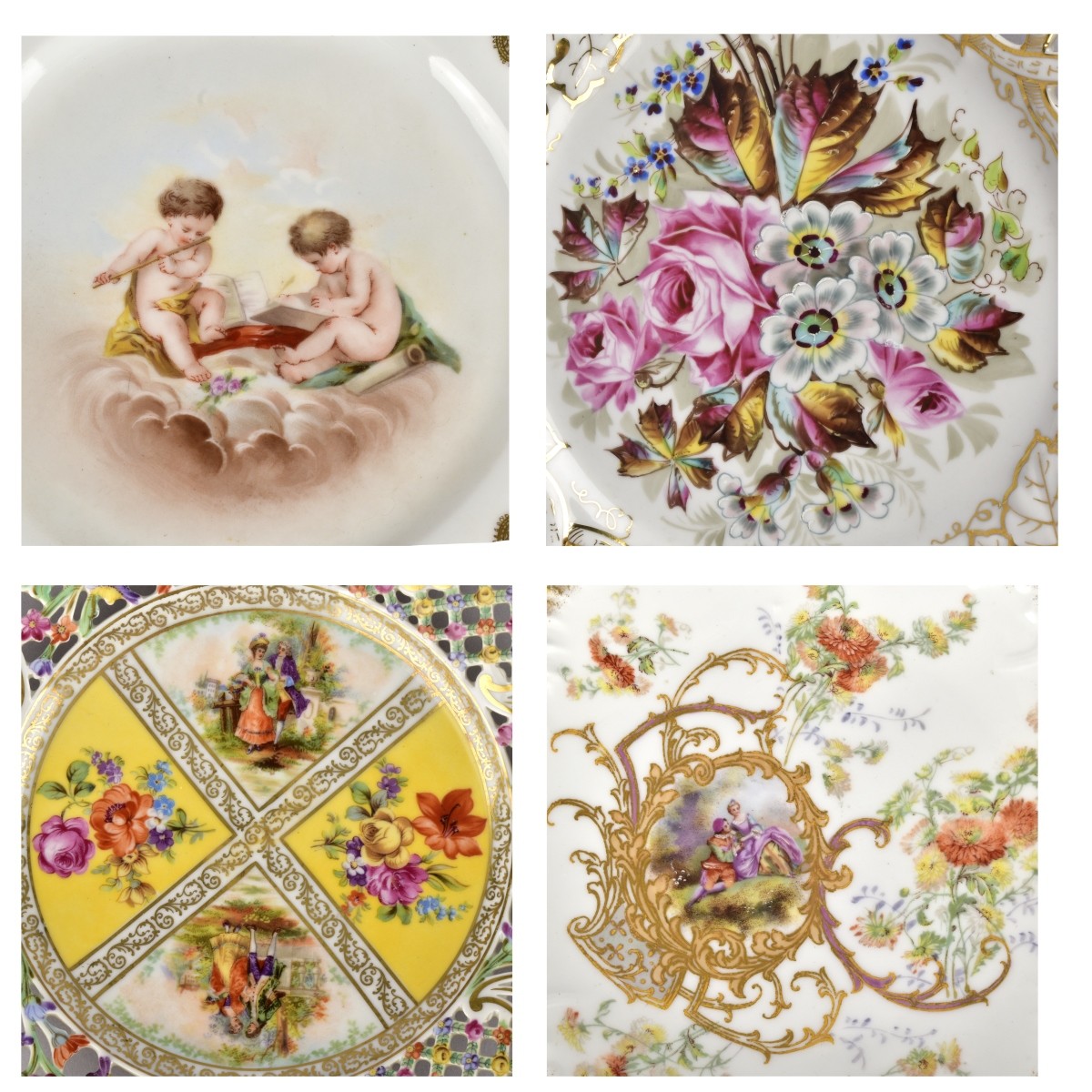 Vintage Continental Cabinet Plates