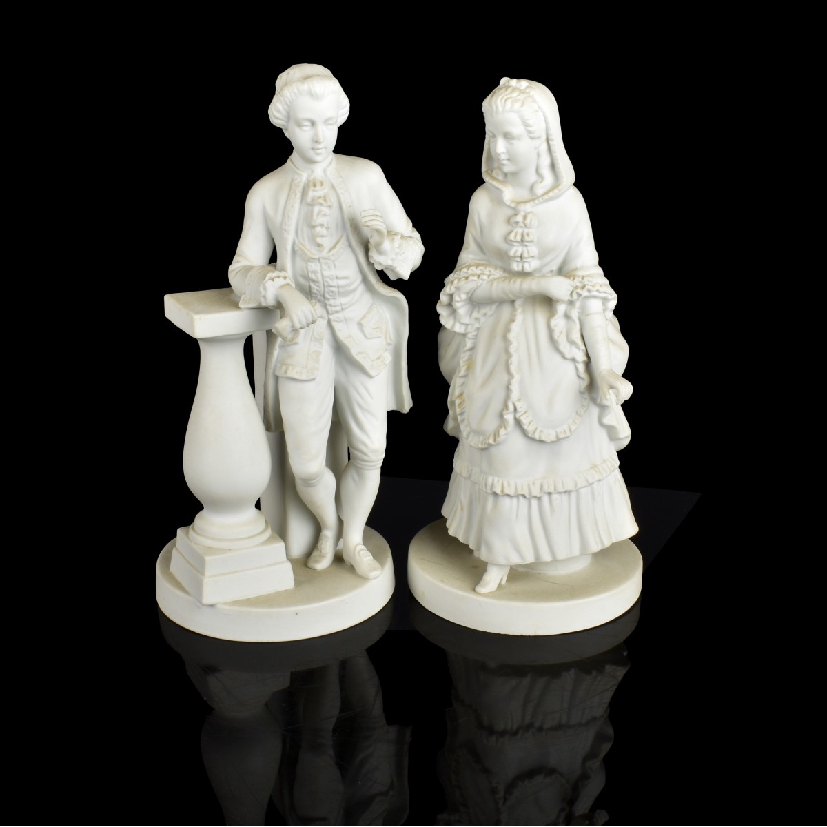 Pair of Vintage Bisque Porcelain Figurines