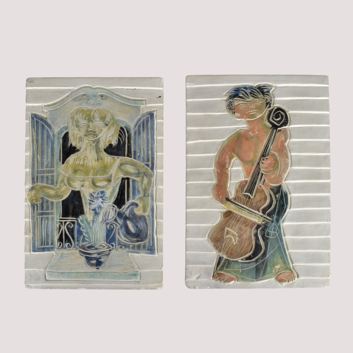 Pair of Italian Pottery Plaques