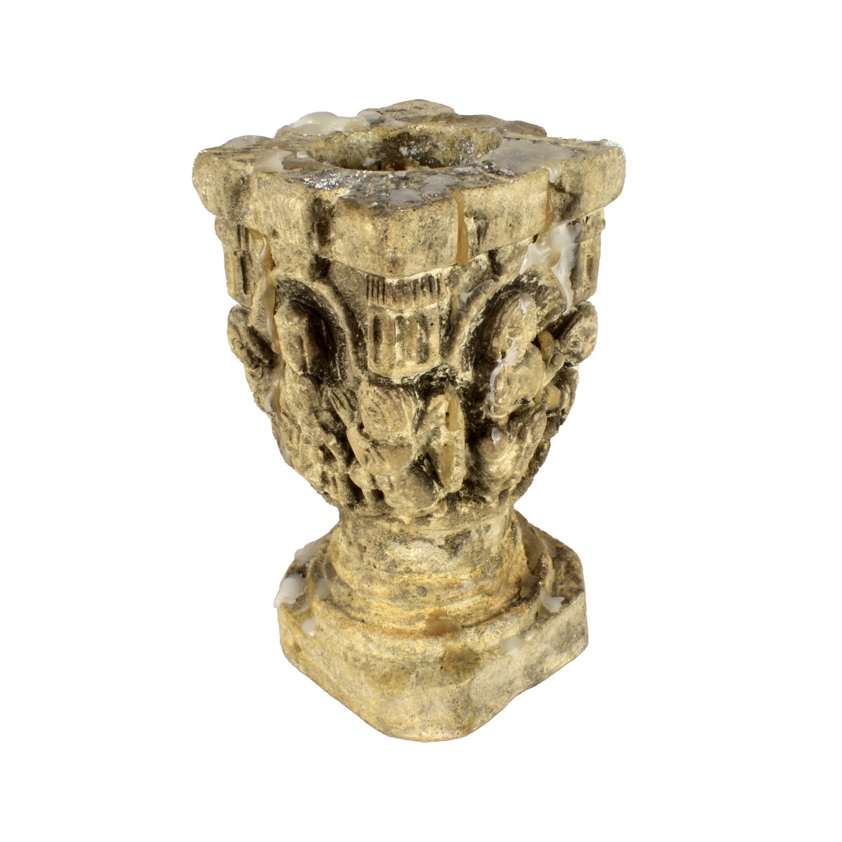 Carved Stone Candlestick