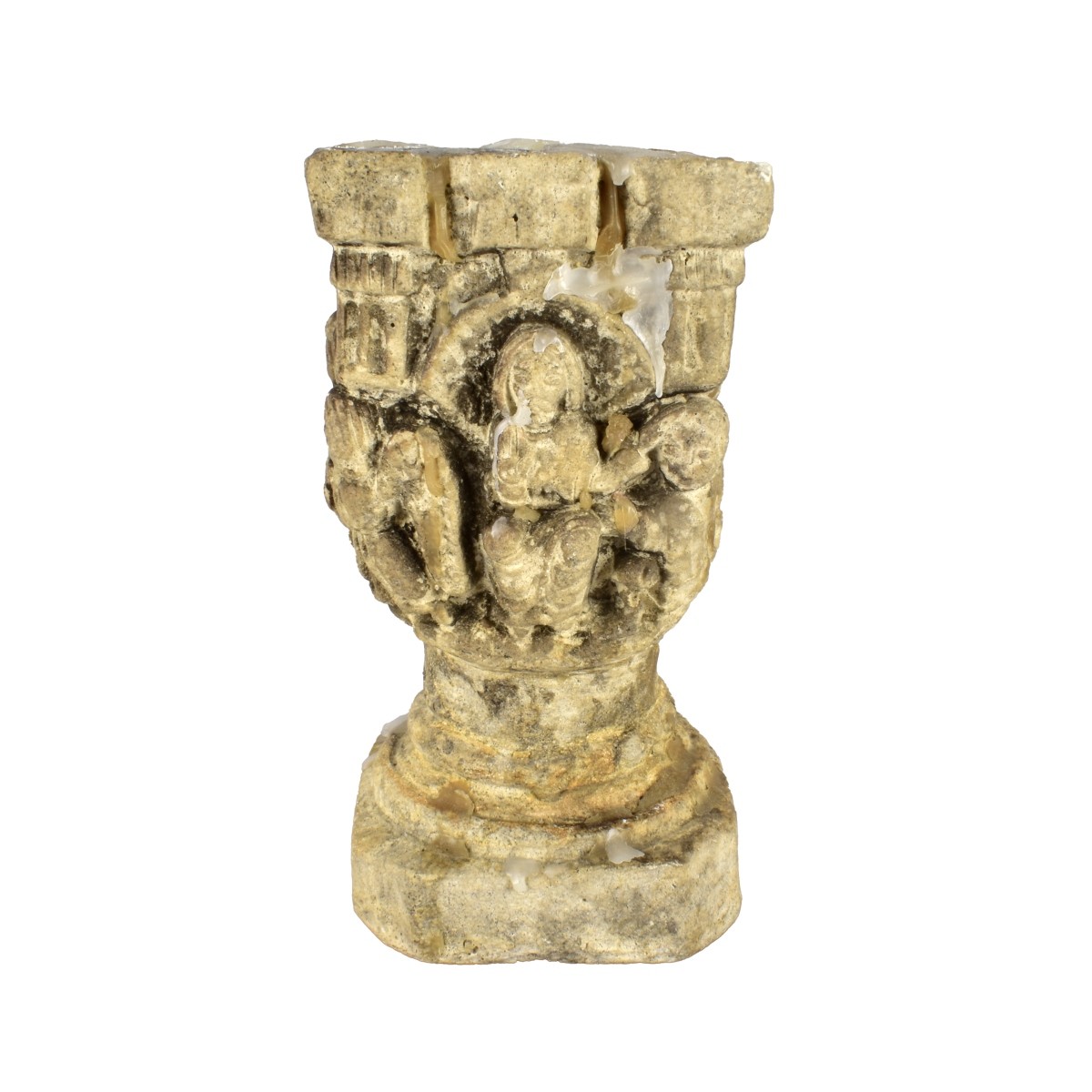 Carved Stone Candlestick