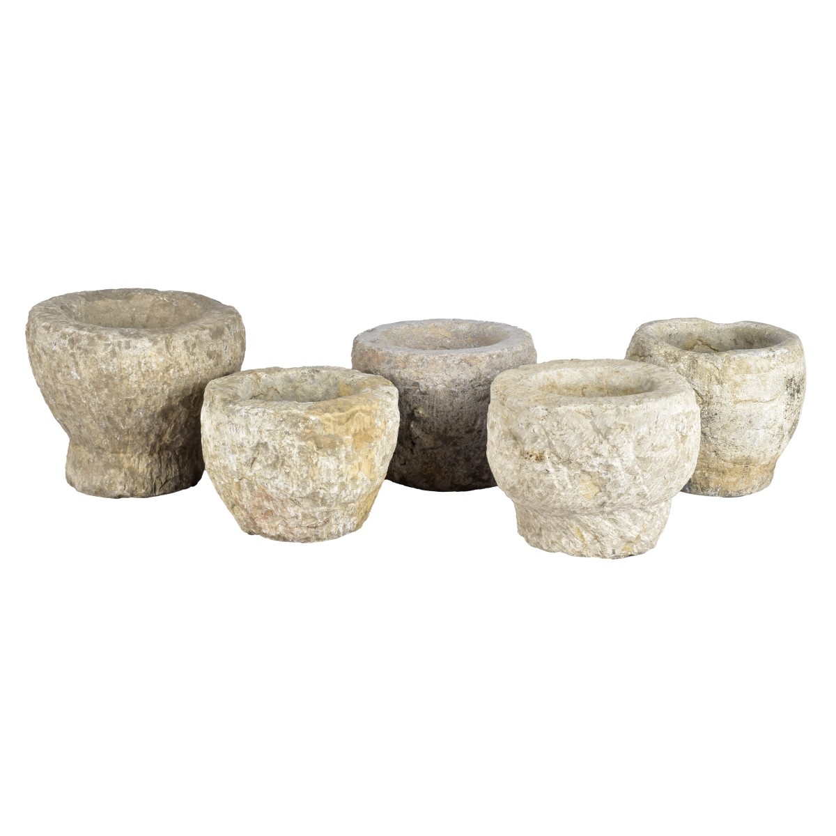 Five Stoneware Mortars