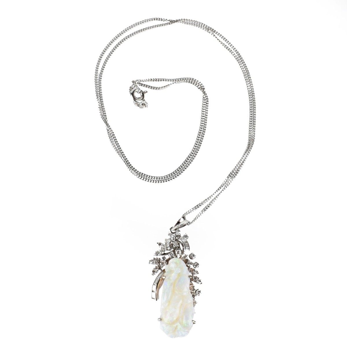 Opal, Diamond and 18K Necklace
