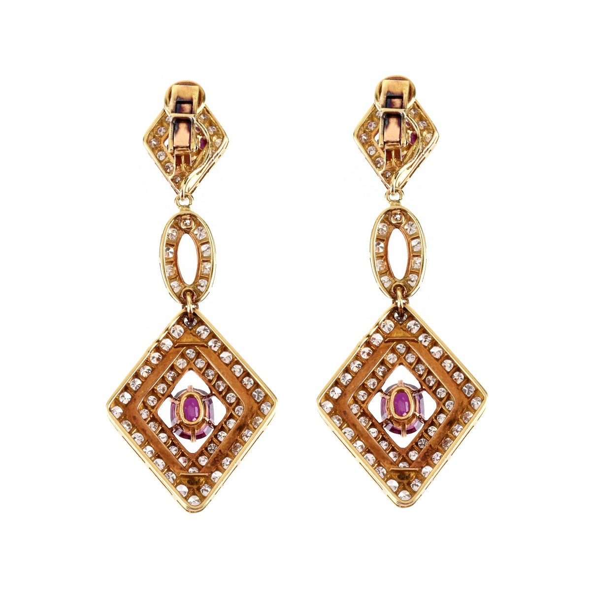 Ruby, Diamond and 18K Earrings