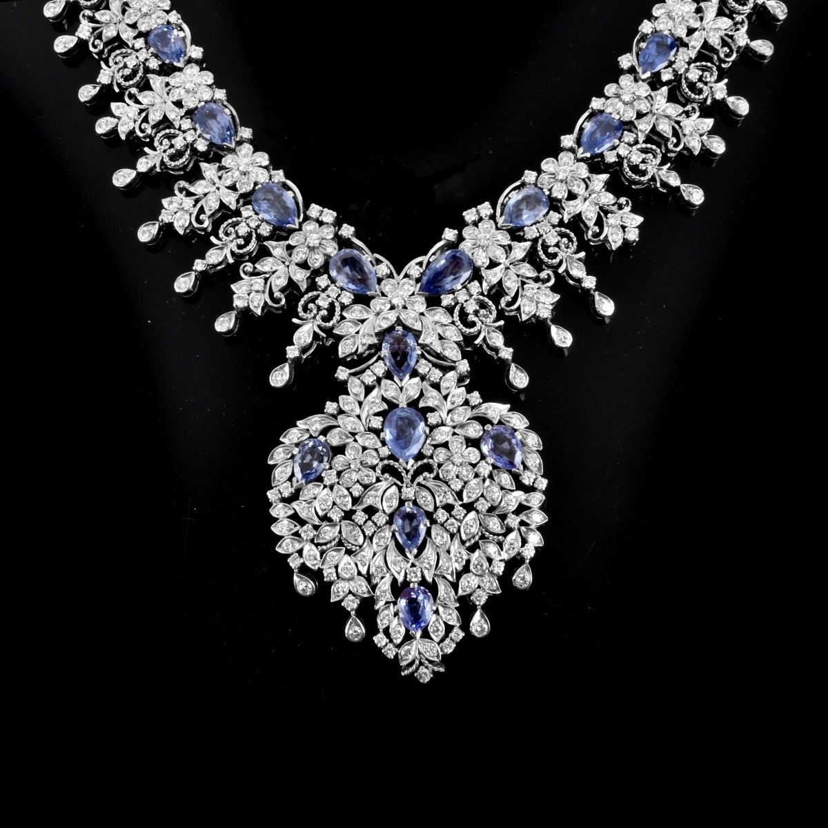 Sapphire, Diamond and 10K Necklace
