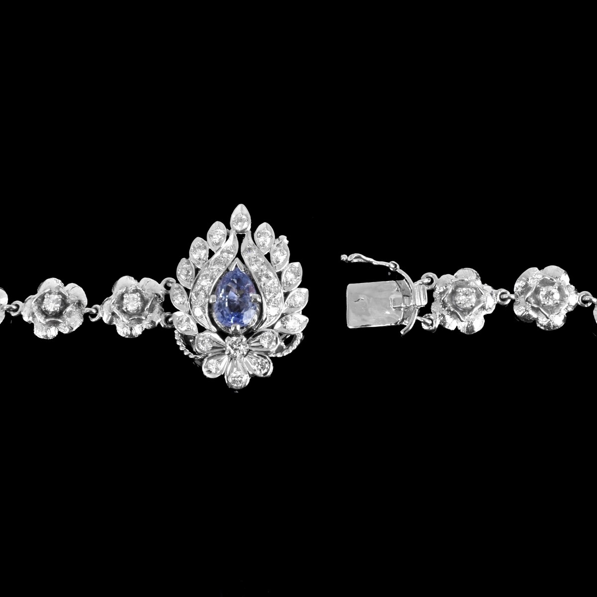 Sapphire, Diamond and 10K Necklace