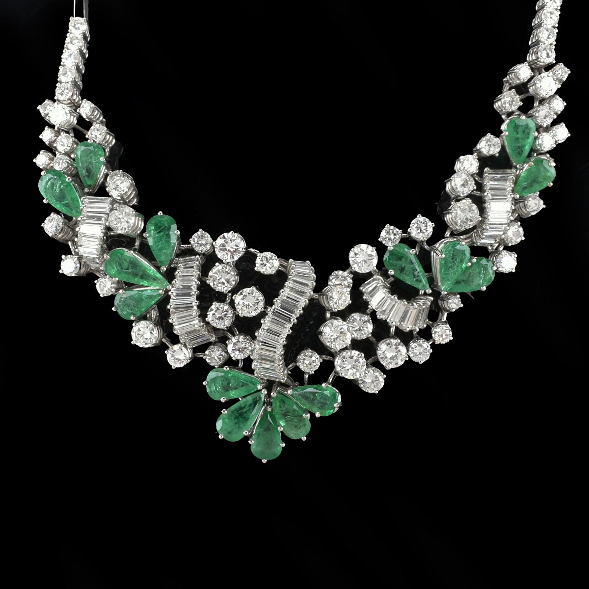 Diamond, Emerald and 18K Necklace