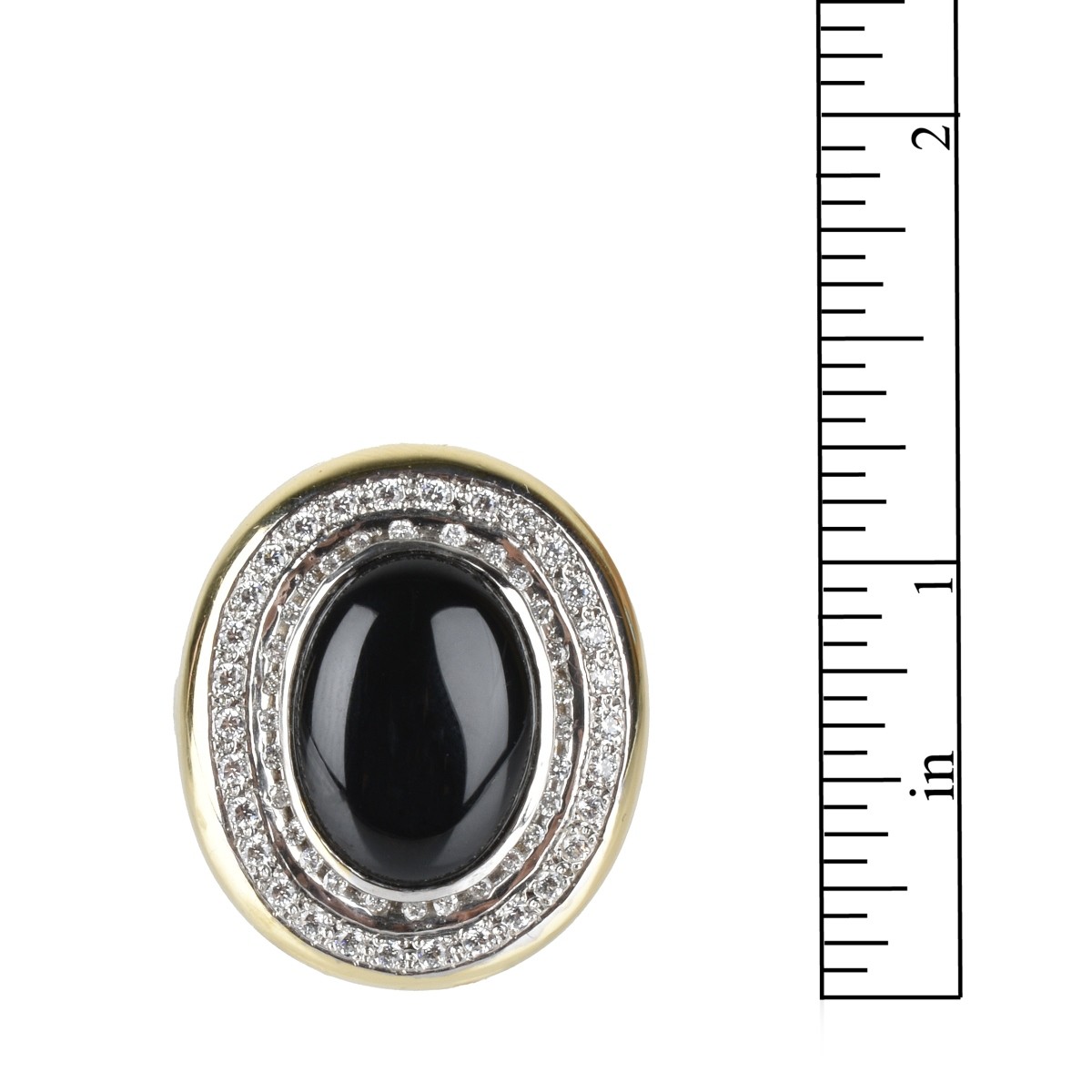 Onyx, Diamond and 14K Ring