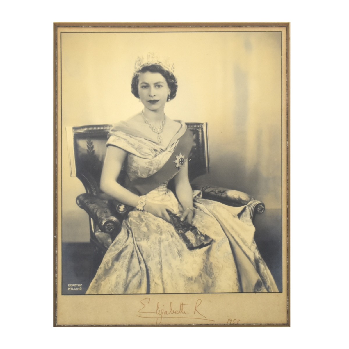 Queen Elizabeth II Autographed Photo by Wilding