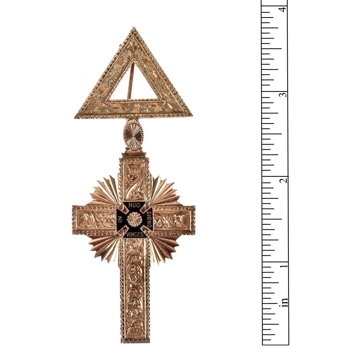 14K Cross Pendant Pin