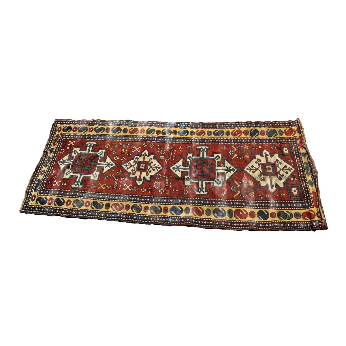 Antique Kazak Caucasian Wool Rug