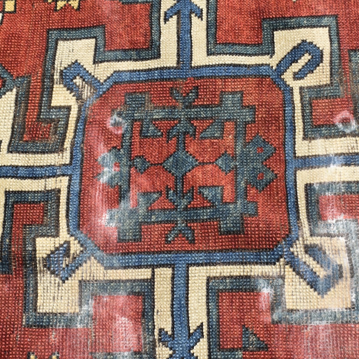 Antique Kazak Caucasian Wool Rug