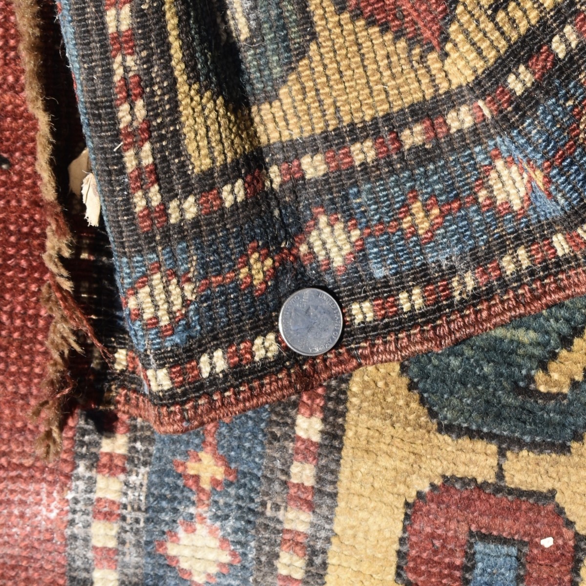 Antique Kazak Caucasian Wool Rug