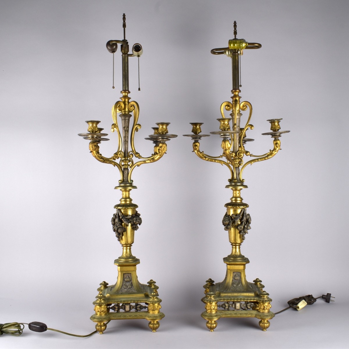 Pair of French Candelabra Lamps