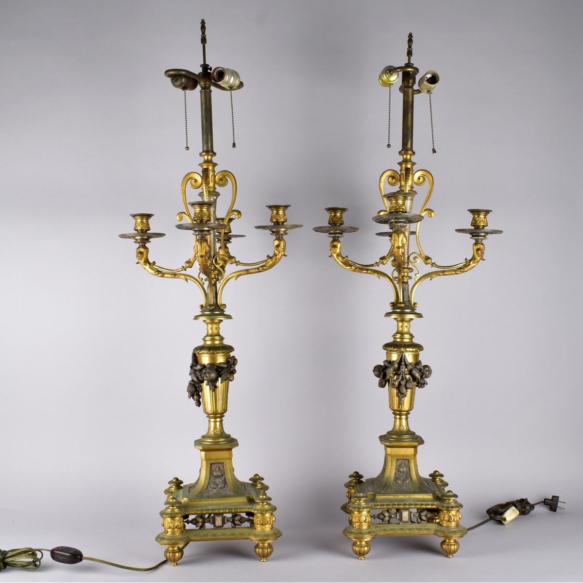 Pair of French Candelabra Lamps