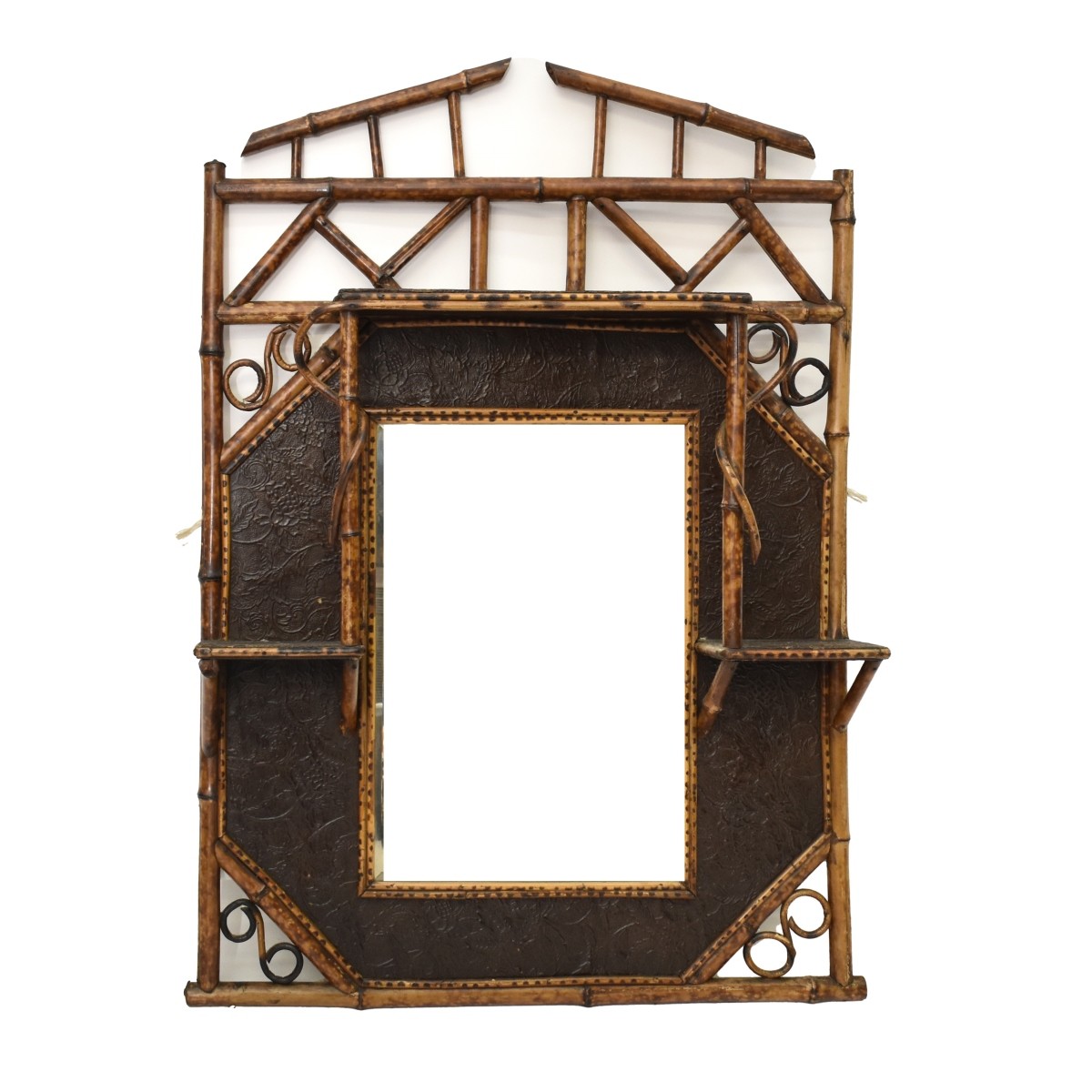 19th C. English Victorian Bamboo Mirror