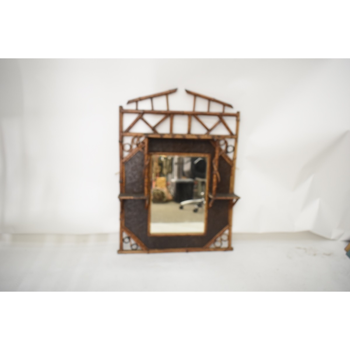 19th C. English Victorian Bamboo Mirror